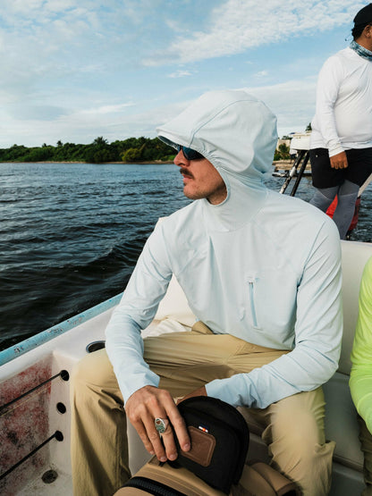 Brrr® Lightweight Rockport Pro Guide Hoodie - Ice Water | Duck Camp Premium
