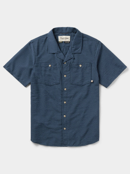 Coastal Seersucker Shirt Short Sleeve - Navy Blue | Duck Camp Trending