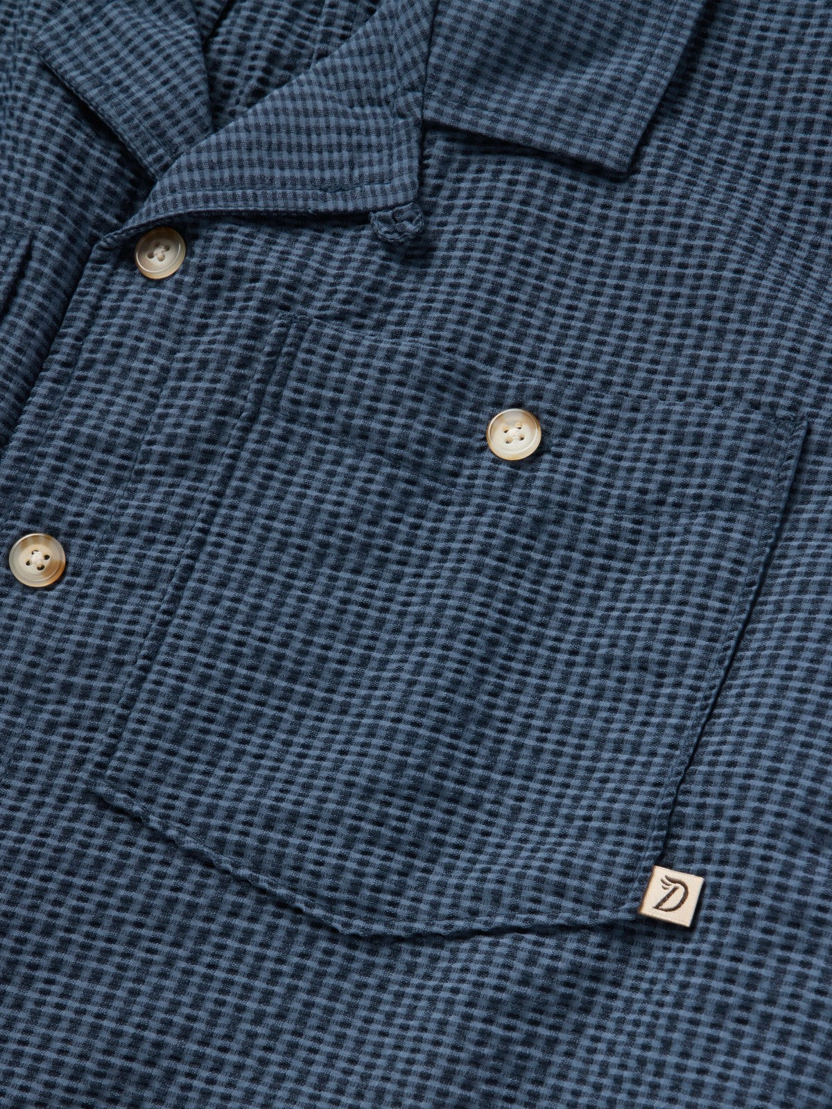 Coastal Seersucker Shirt Short Sleeve - Navy Blue | Duck Camp Trending