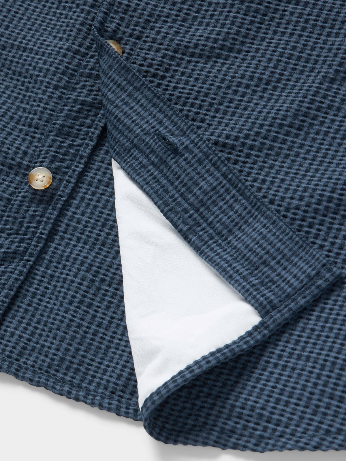 Coastal Seersucker Shirt Short Sleeve - Navy Blue | Duck Camp Trending