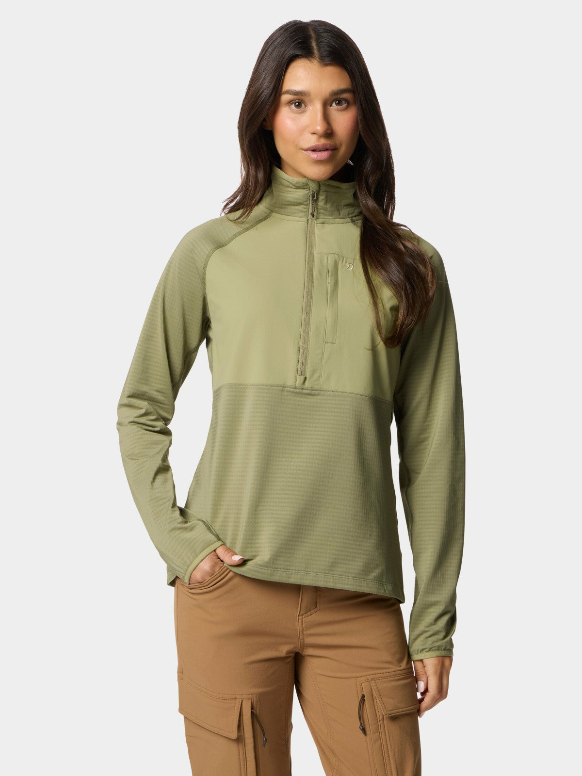 Lightweight Grid Tech Fleece Half Zip - Sagebrush | Duck Camp Quality