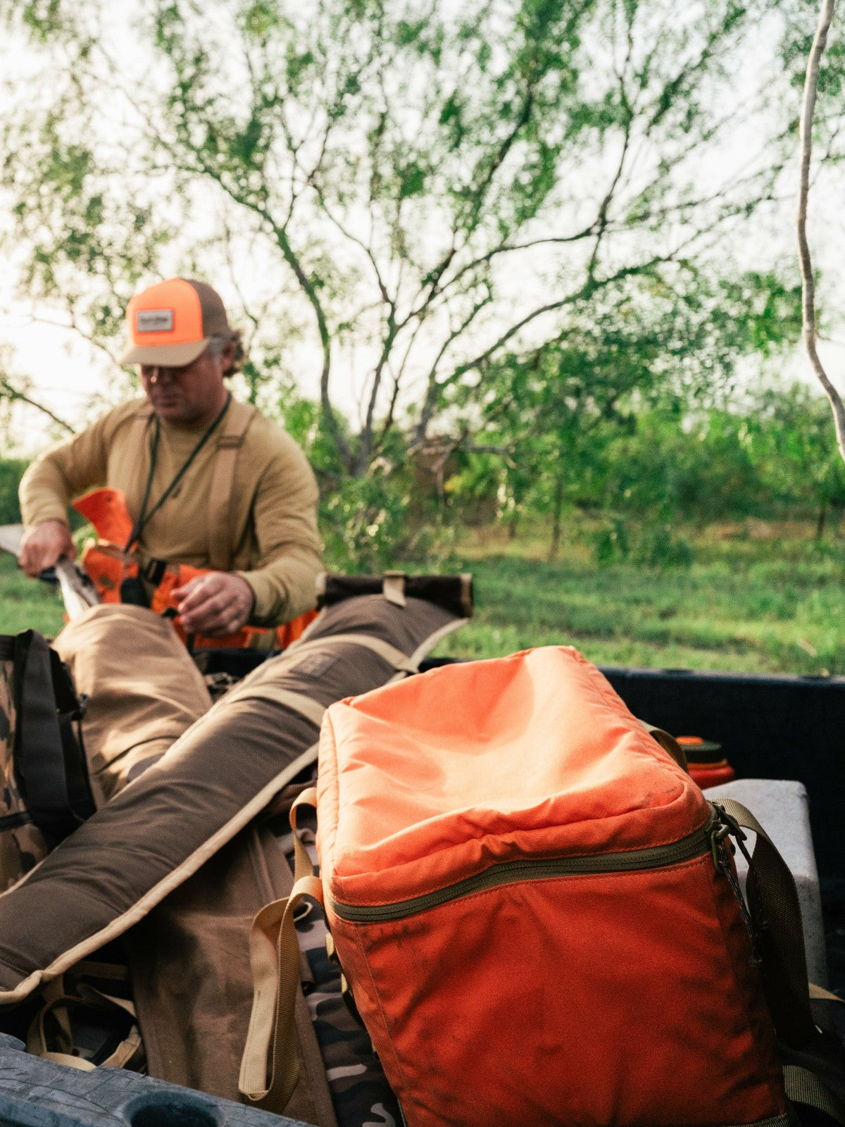 Large Canvas Ammo Tote - Blaze/Wheat | Duck Camp Sale