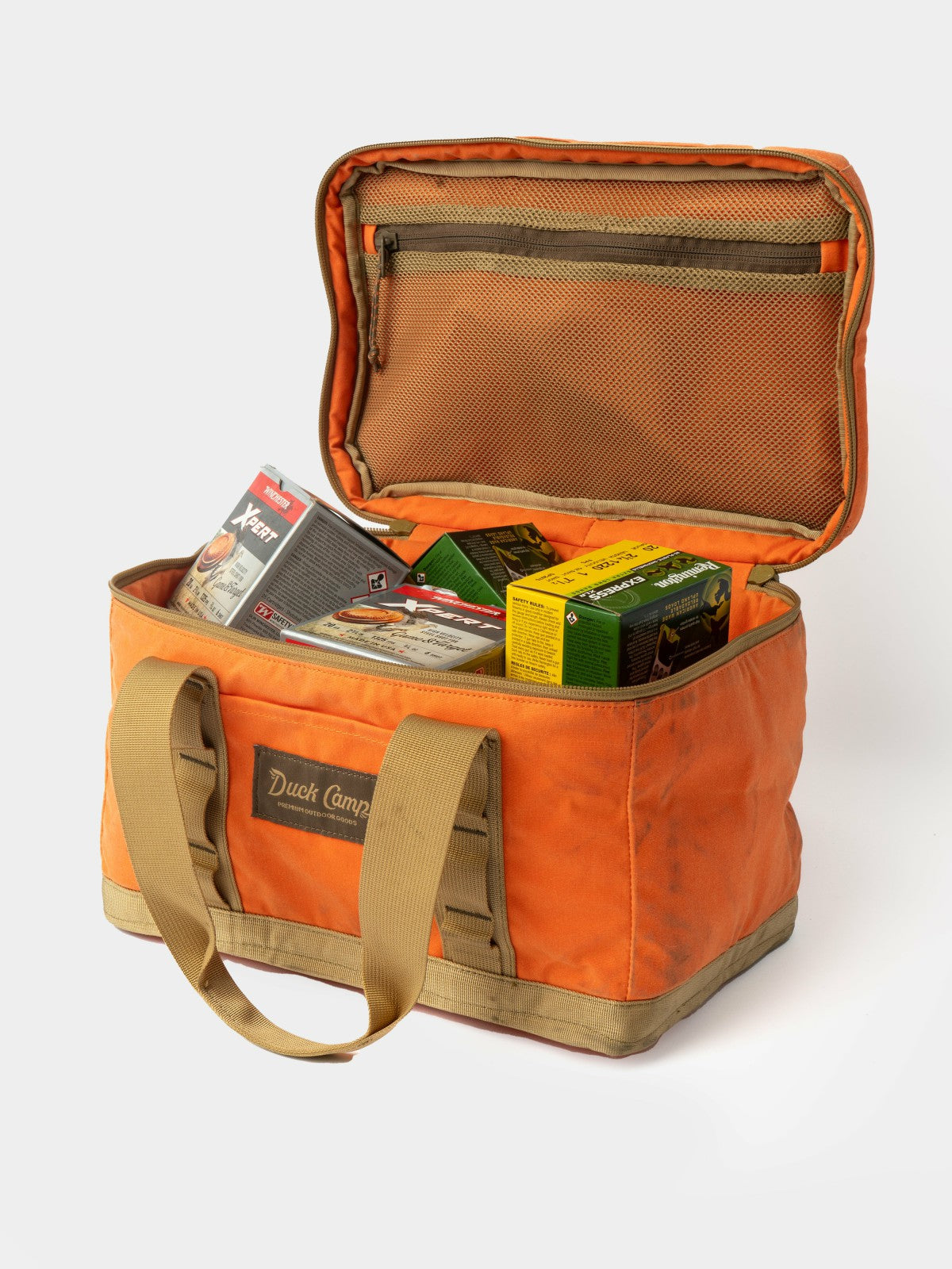 Large Canvas Ammo Tote - Blaze/Wheat | Duck Camp Sale