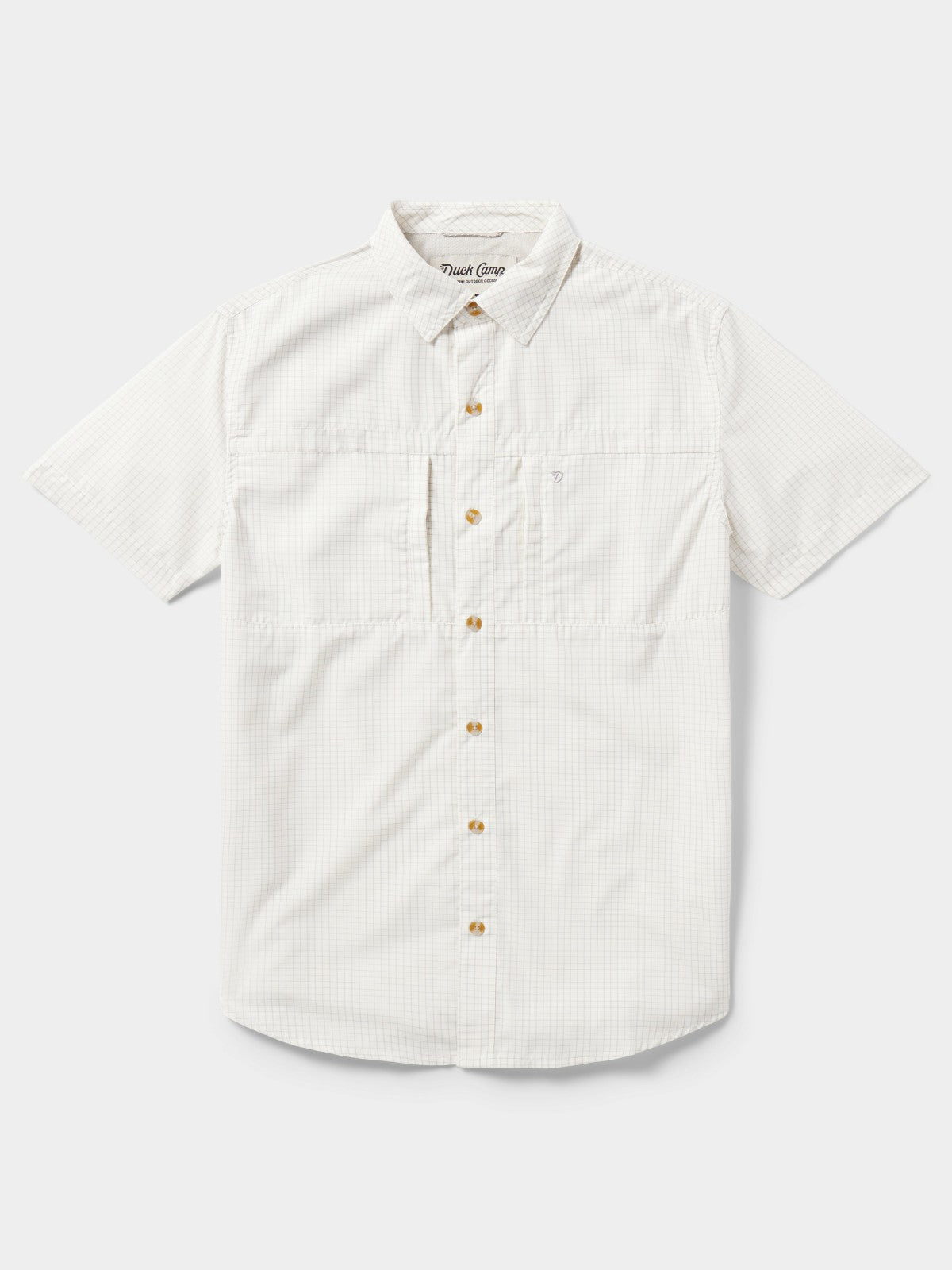 M's Helm Shirt Short Sleeve - White Oyster Grid | Duck Camp New