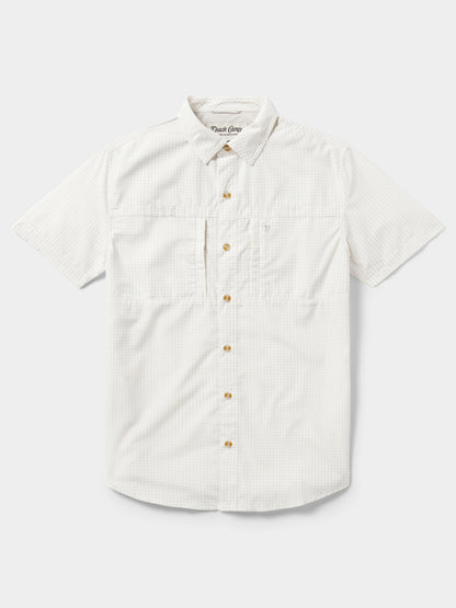 M's Helm Shirt Short Sleeve - White Oyster Grid | Duck Camp New