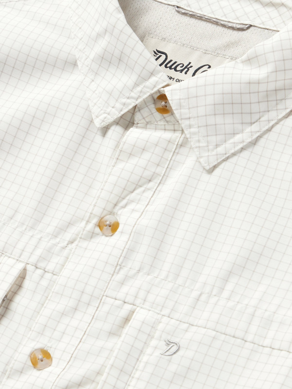 M's Helm Shirt Short Sleeve - White Oyster Grid | Duck Camp New