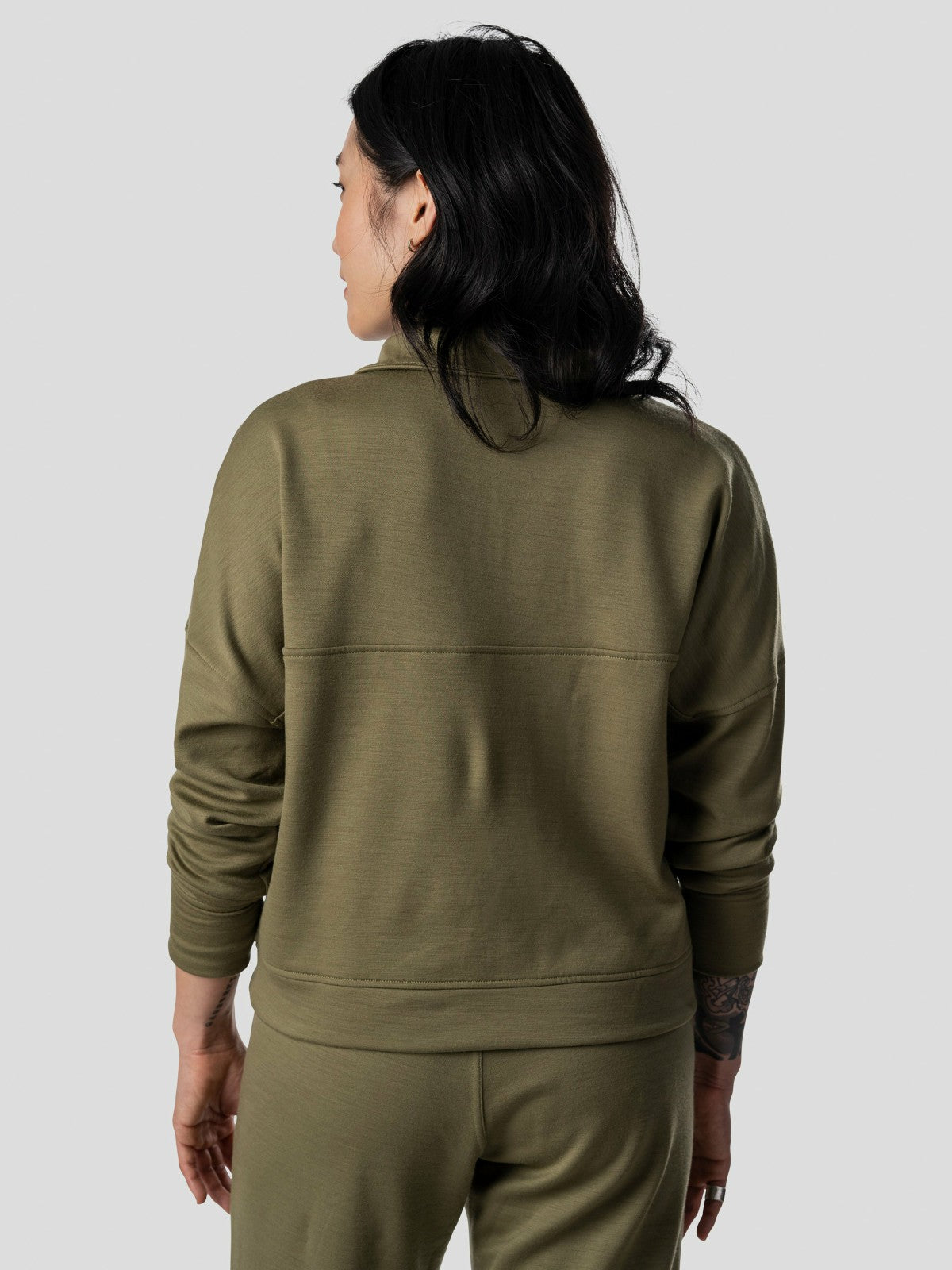 W's Barton Fleece Half Zip - Military Green | Duck Camp Deals