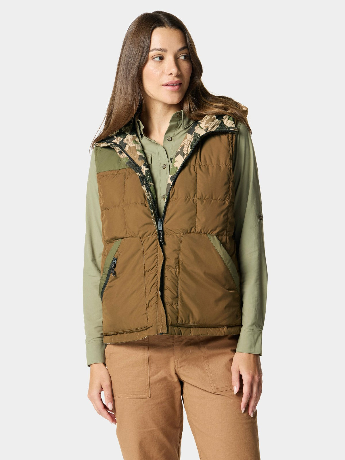 W's DryDown Reversible Vest - Pin Oak / Wetland | Duck Camp Featured