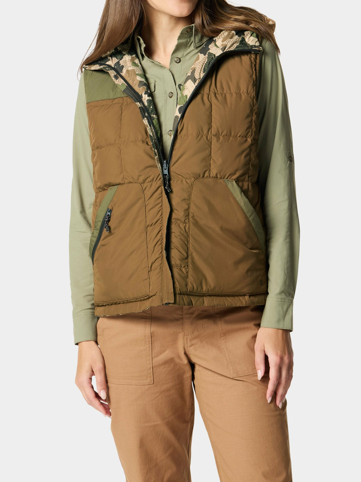 W's DryDown Reversible Vest - Pin Oak / Wetland | Duck Camp Featured
