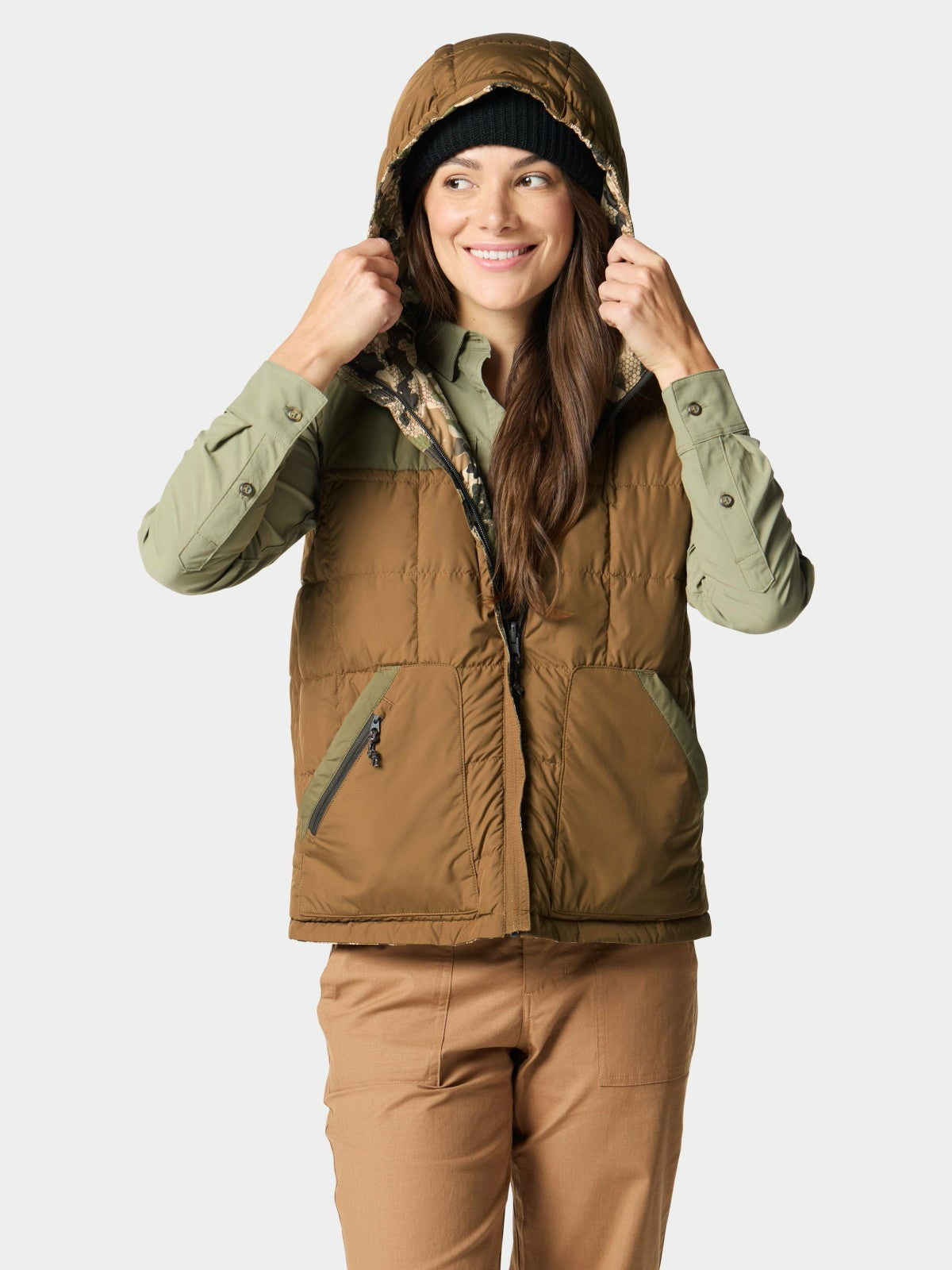W's DryDown Reversible Vest - Pin Oak / Wetland | Duck Camp Featured