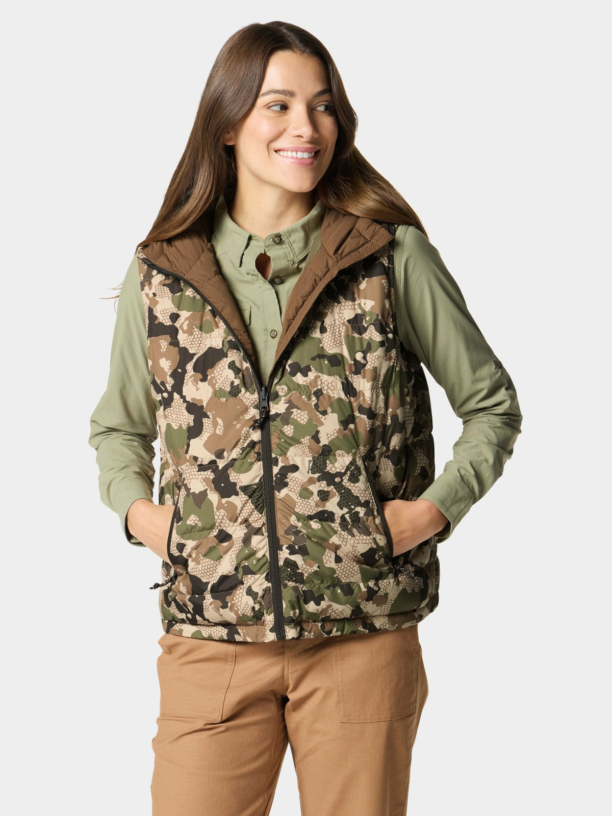 W's DryDown Reversible Vest - Pin Oak / Wetland | Duck Camp Featured
