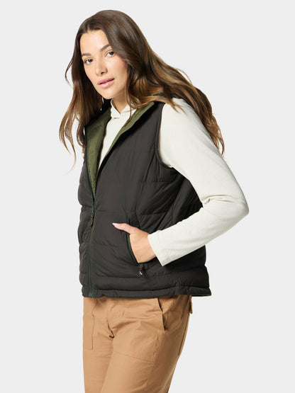 W's DryDown Reversible Vest - Moss/Raven | Duck Camp Essential