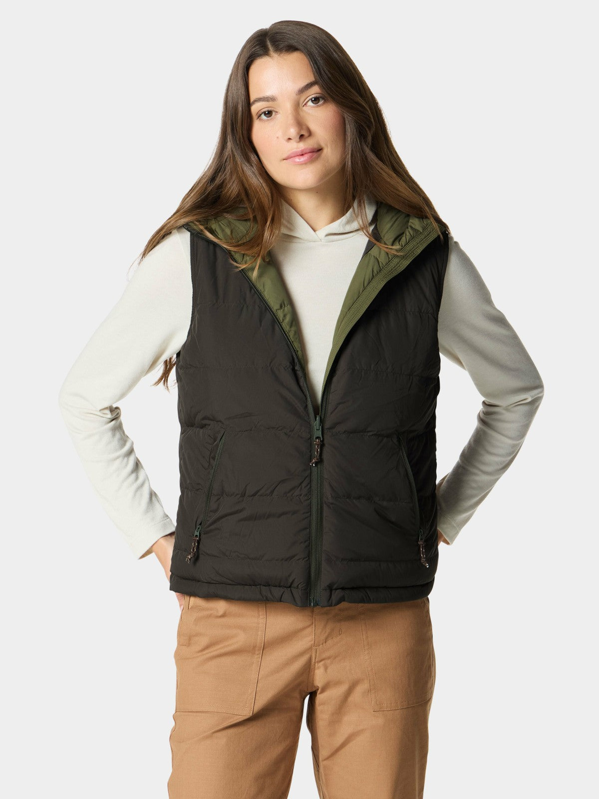 W's DryDown Reversible Vest - Moss/Raven | Duck Camp Essential