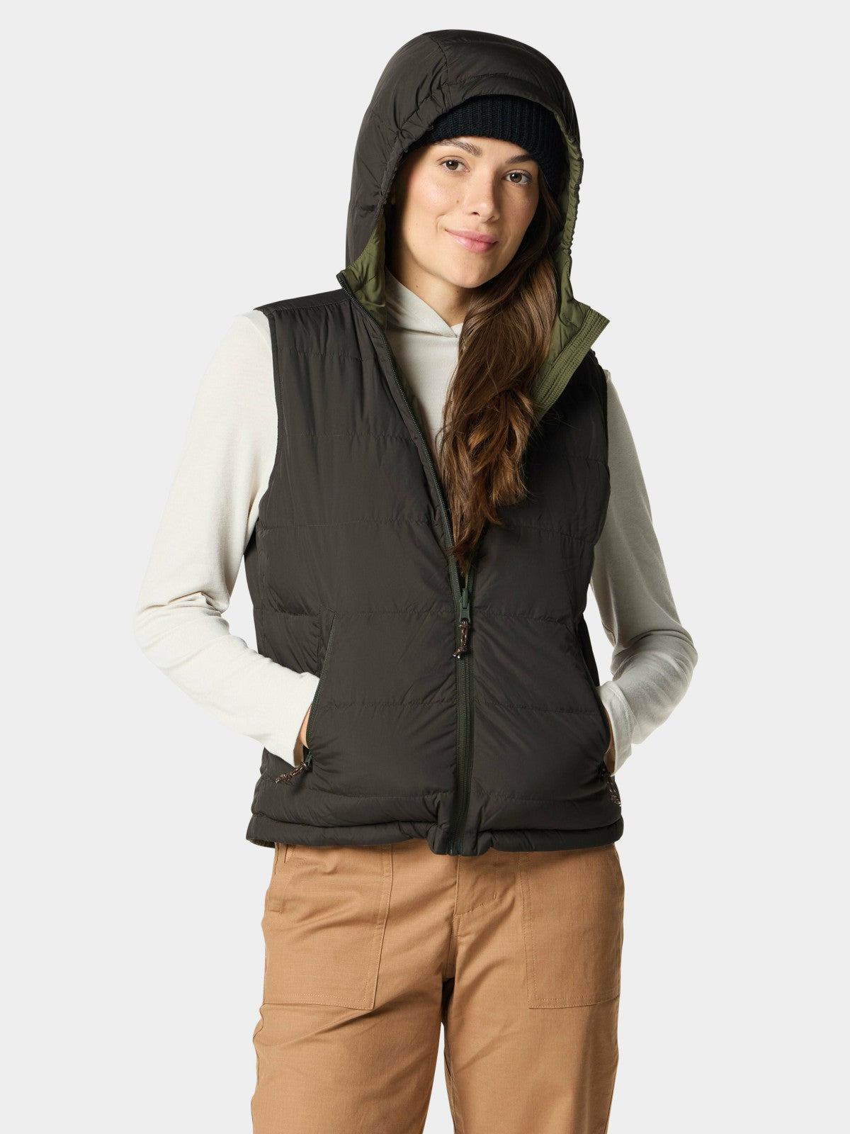 W's DryDown Reversible Vest - Moss/Raven | Duck Camp Essential