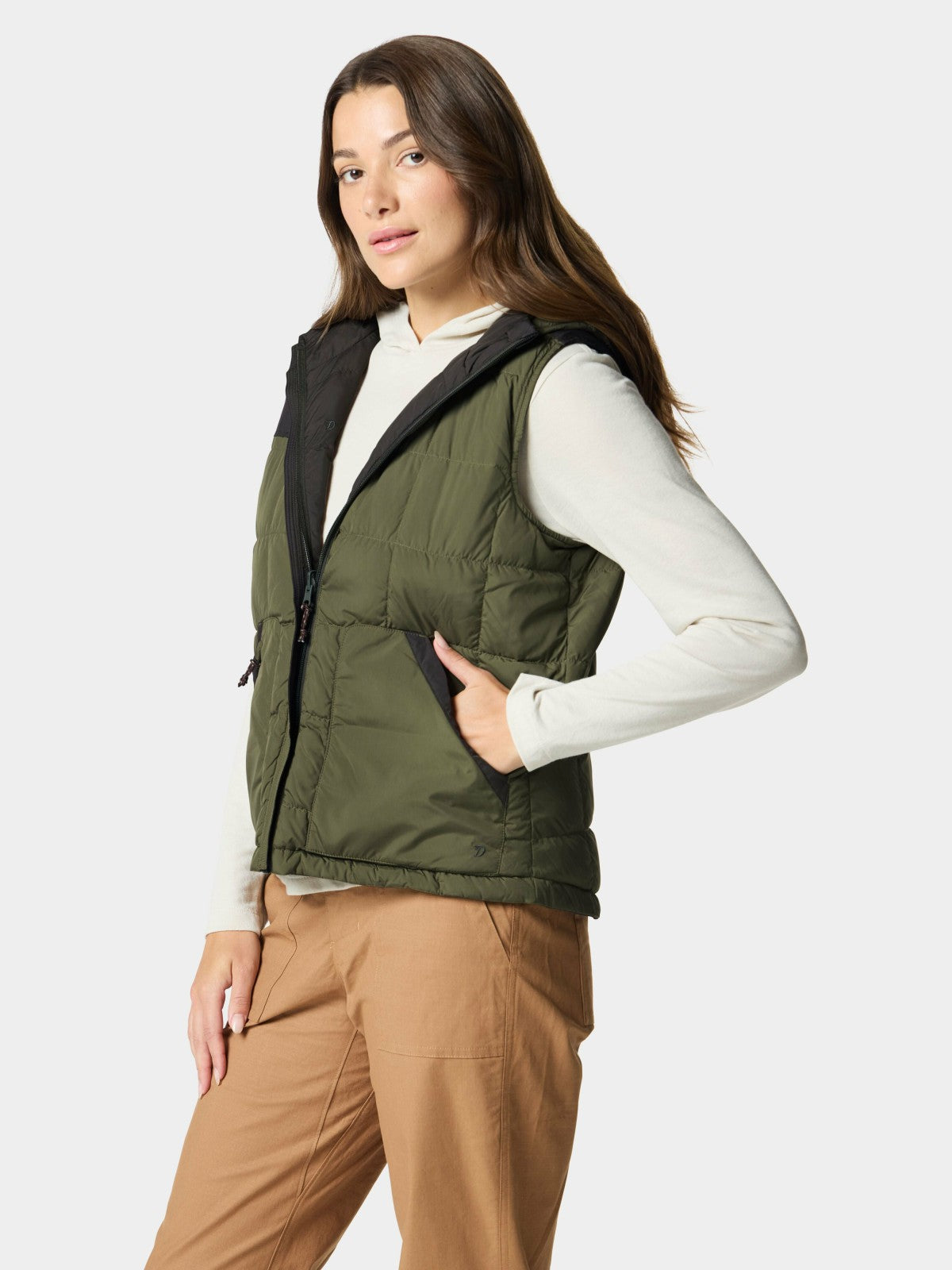W's DryDown Reversible Vest - Moss/Raven | Duck Camp Essential